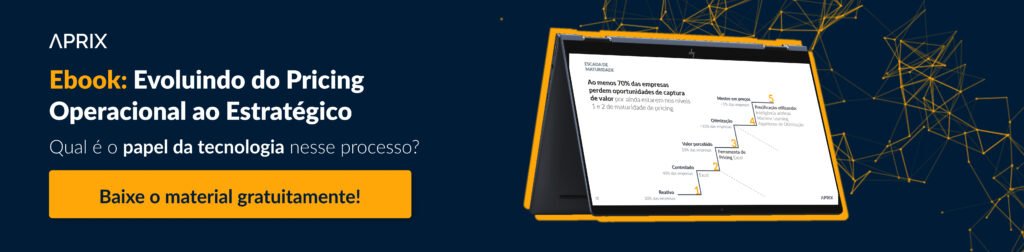 "Ebook: evoluindo do pricing operacional ao estratégico". Abaixo, em um retângulo amarelo, se lê "baixe o material gratuitamente".